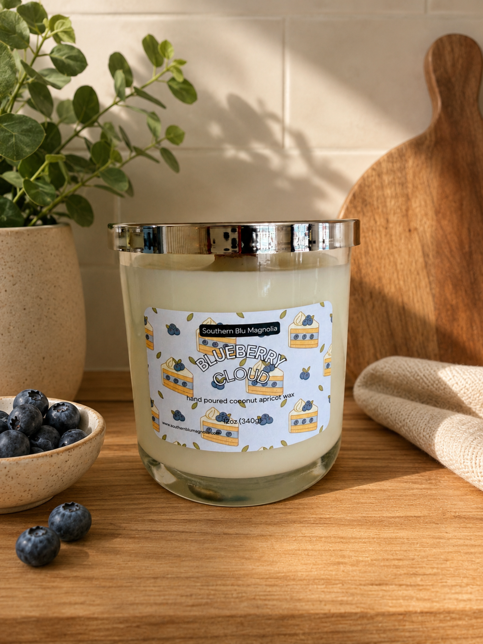 BLUEBERRY CLOUD Coconut Apricot Wax Candle