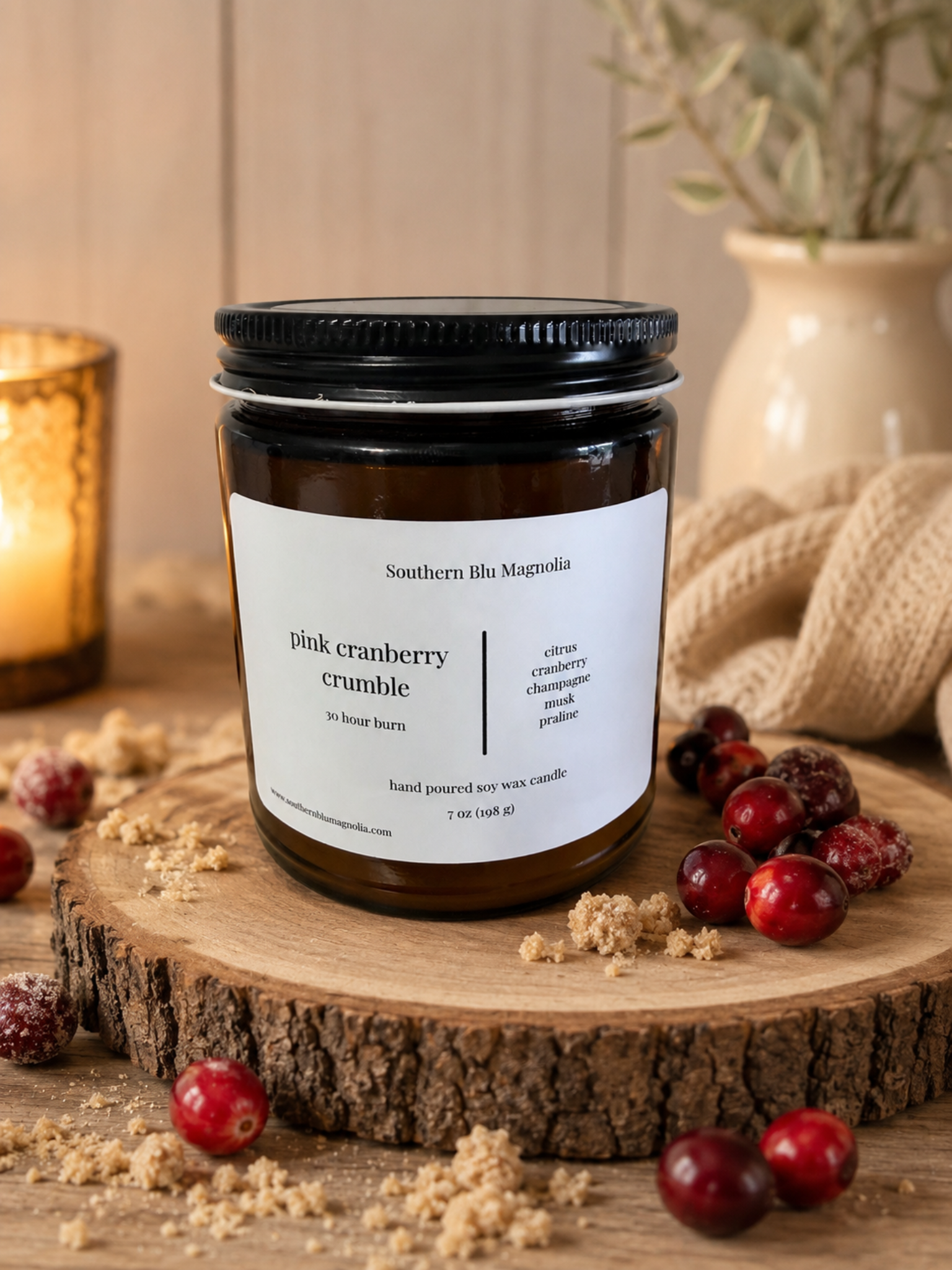 PINK CRANBERRY CRUMBLE Soy Candle